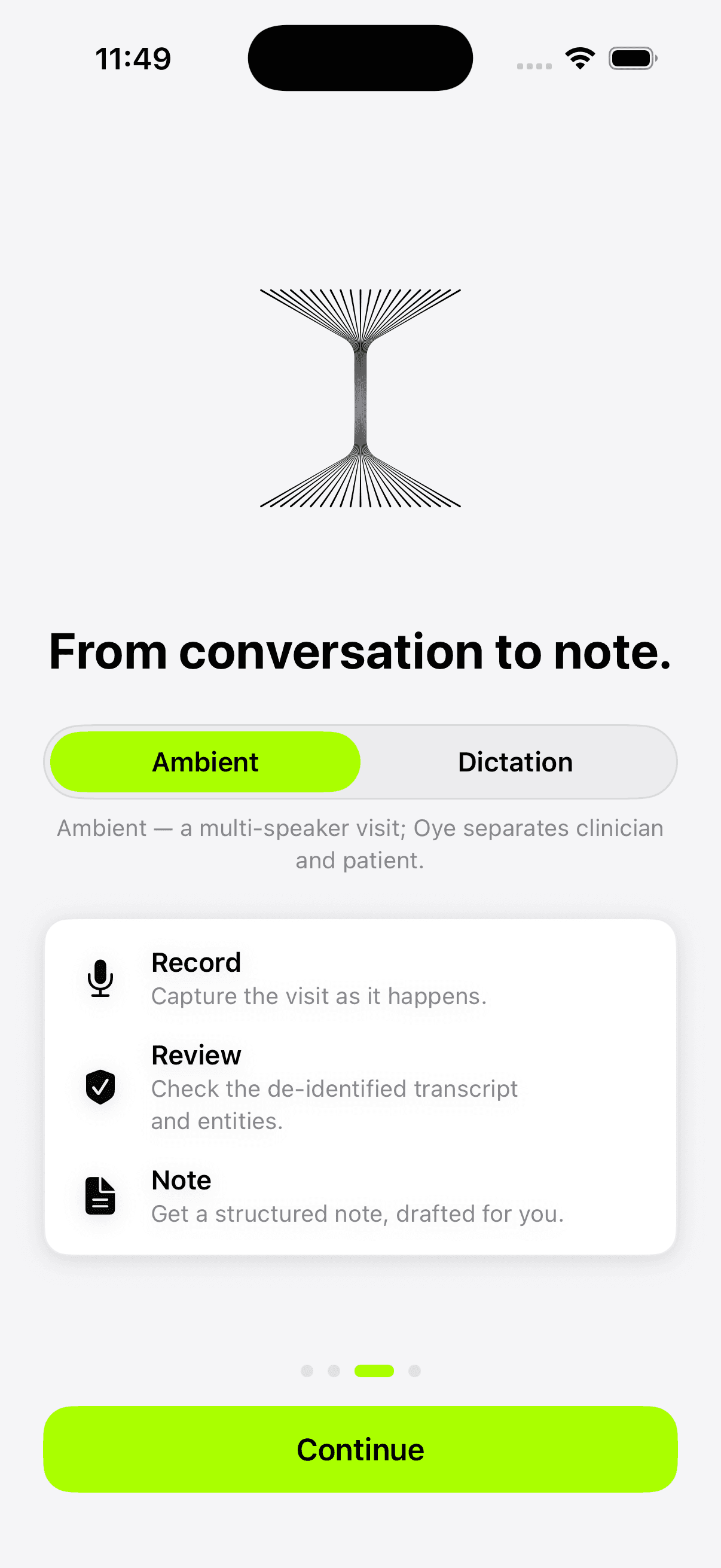 Oye transcribing speech with live playback